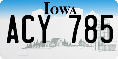 IA license plate ACY785