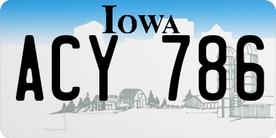 IA license plate ACY786