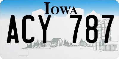 IA license plate ACY787
