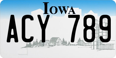 IA license plate ACY789