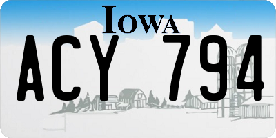 IA license plate ACY794