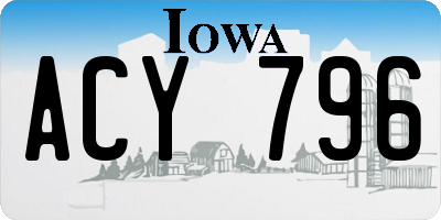 IA license plate ACY796