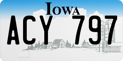 IA license plate ACY797