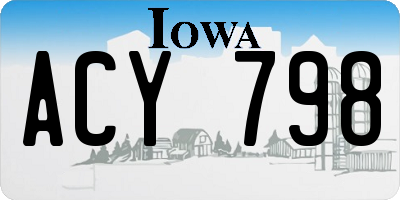 IA license plate ACY798