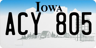 IA license plate ACY805