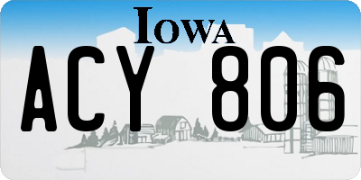 IA license plate ACY806