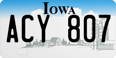 IA license plate ACY807
