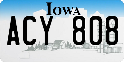 IA license plate ACY808