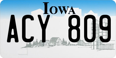 IA license plate ACY809