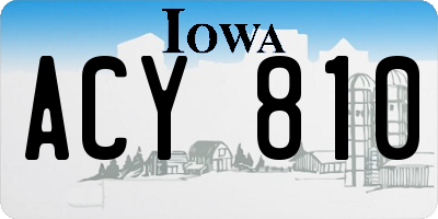 IA license plate ACY810