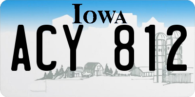 IA license plate ACY812