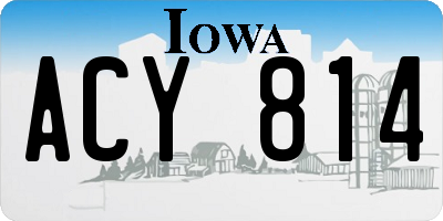IA license plate ACY814