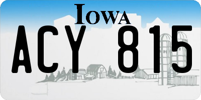 IA license plate ACY815