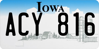 IA license plate ACY816