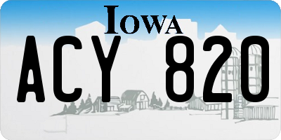 IA license plate ACY820