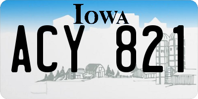 IA license plate ACY821