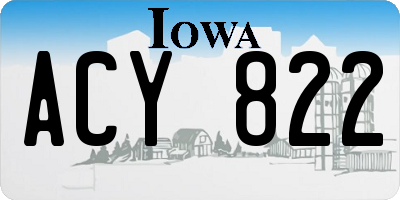IA license plate ACY822