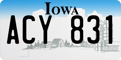 IA license plate ACY831