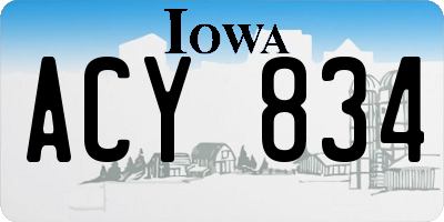 IA license plate ACY834