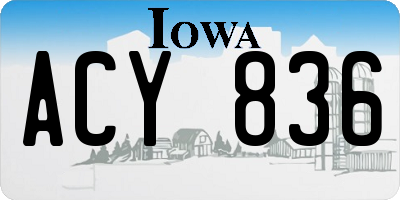 IA license plate ACY836