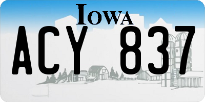IA license plate ACY837