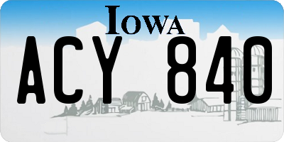 IA license plate ACY840
