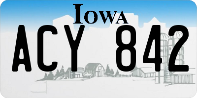 IA license plate ACY842