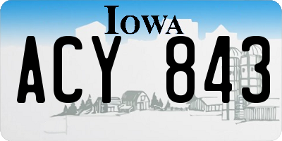 IA license plate ACY843