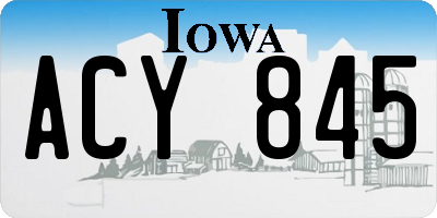 IA license plate ACY845