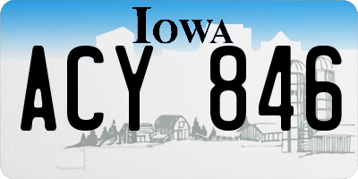 IA license plate ACY846