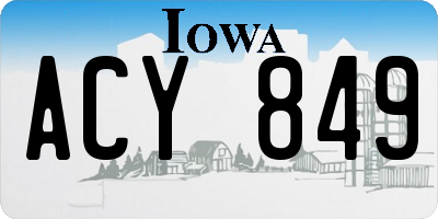 IA license plate ACY849