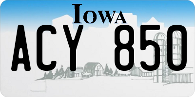 IA license plate ACY850