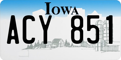 IA license plate ACY851