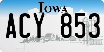 IA license plate ACY853