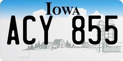 IA license plate ACY855