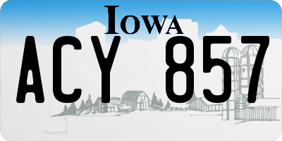 IA license plate ACY857