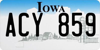 IA license plate ACY859