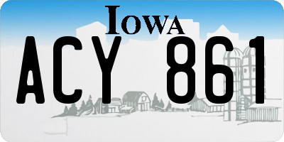 IA license plate ACY861