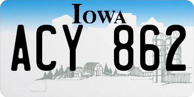 IA license plate ACY862