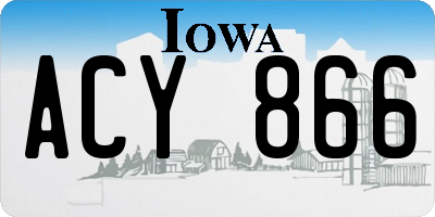 IA license plate ACY866