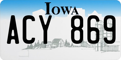 IA license plate ACY869