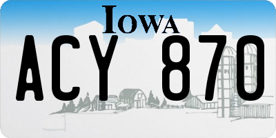 IA license plate ACY870
