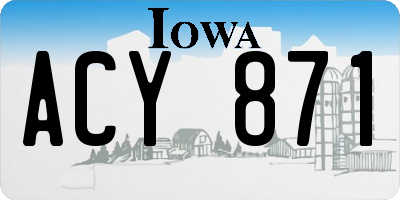 IA license plate ACY871