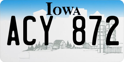 IA license plate ACY872