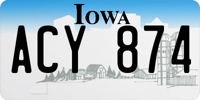 IA license plate ACY874