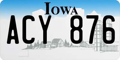 IA license plate ACY876