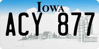 IA license plate ACY877