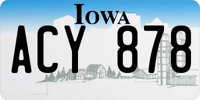 IA license plate ACY878