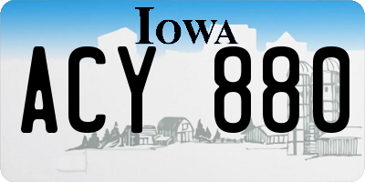 IA license plate ACY880