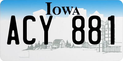 IA license plate ACY881